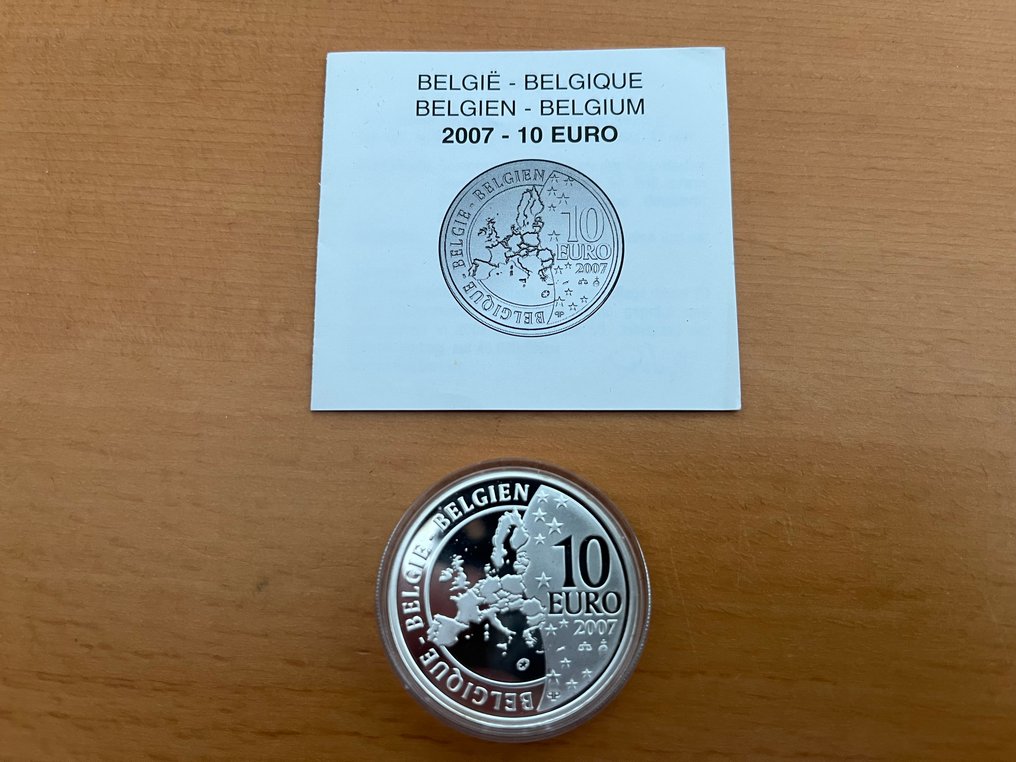 België. 10 Euro 2007/2009 "Pactum" + "Erasmus" (2 coins) Proof  (Zonder minimumprijs) #3.2