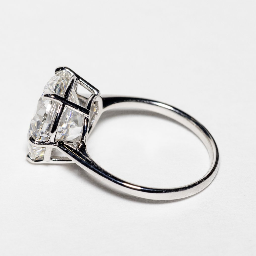沒有保留價 - 訂婚戒指 - 18 克拉 白金 -  7.02ct. tw. 鉆石 (實驗室培育) - E VS1 理想 #4.3