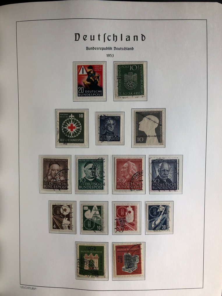德国,联邦共和国 1949/1980 - 除了邮号以外完整的收藏,头几年,有邮戳,从1954年开始几乎都是全新未使用的。 #4.3