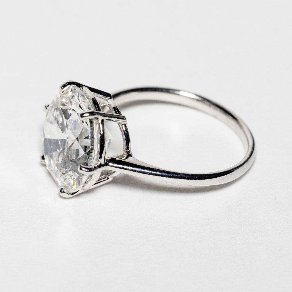 沒有保留價 - 訂婚戒指 - 18 克拉 白金 -  7.02ct. tw. 鉆石 (實驗室培育) - E VS1 理想 #3.2