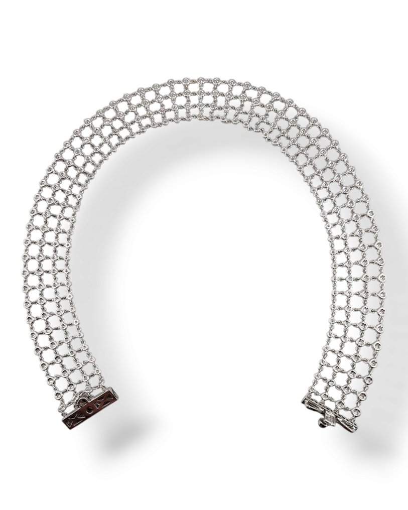 项链 - 18K包金 黄金, Robert Coin 18Kt 白金与9.0克拉钻石蜘蛛网设计项链 - 9.00ct. tw. 钻石 (天然) #3.2