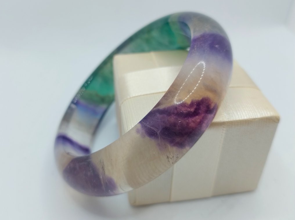 Fluorite bracciale - Altezza: 17 mm- 100 g - (1) #1.0
