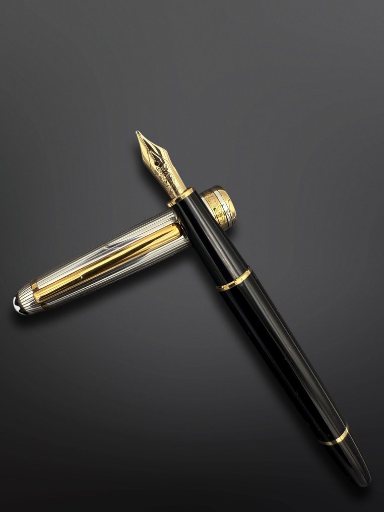 Montblanc - 144 - SOLITAIRE - SILVER - M NIB 14 KT - Fountain pen #1.0