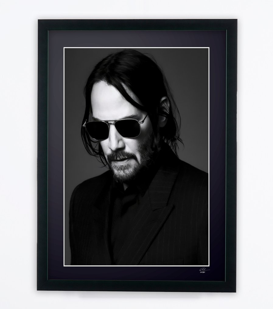 John Wick - Keanu Reeves - Fine Art Photography - Luxury Wooden Frame 70X50 cm - Limited Edition 02 of 30 - Serial 20118 - Original Certificate (COA), Hologram - 100% New. Shipping Reduction from 3 items #1.0