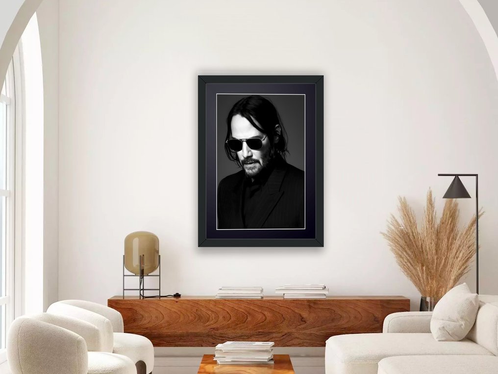 John Wick - Keanu Reeves - Fine Art Photography - Luxury Wooden Frame 70X50 cm - Limited Edition 02 of 30 - Serial 20118 - Original Certificate (COA), Hologram - 100% New. Shipping Reduction from 3 items #2.1