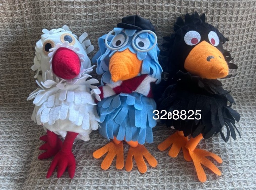 Statuetta - De Fabeltjeskrant 7 Handpoppen / poppenkastpoppen, complete serie zeldzaam, Limited Edition - Stoff/Vilt #2.1