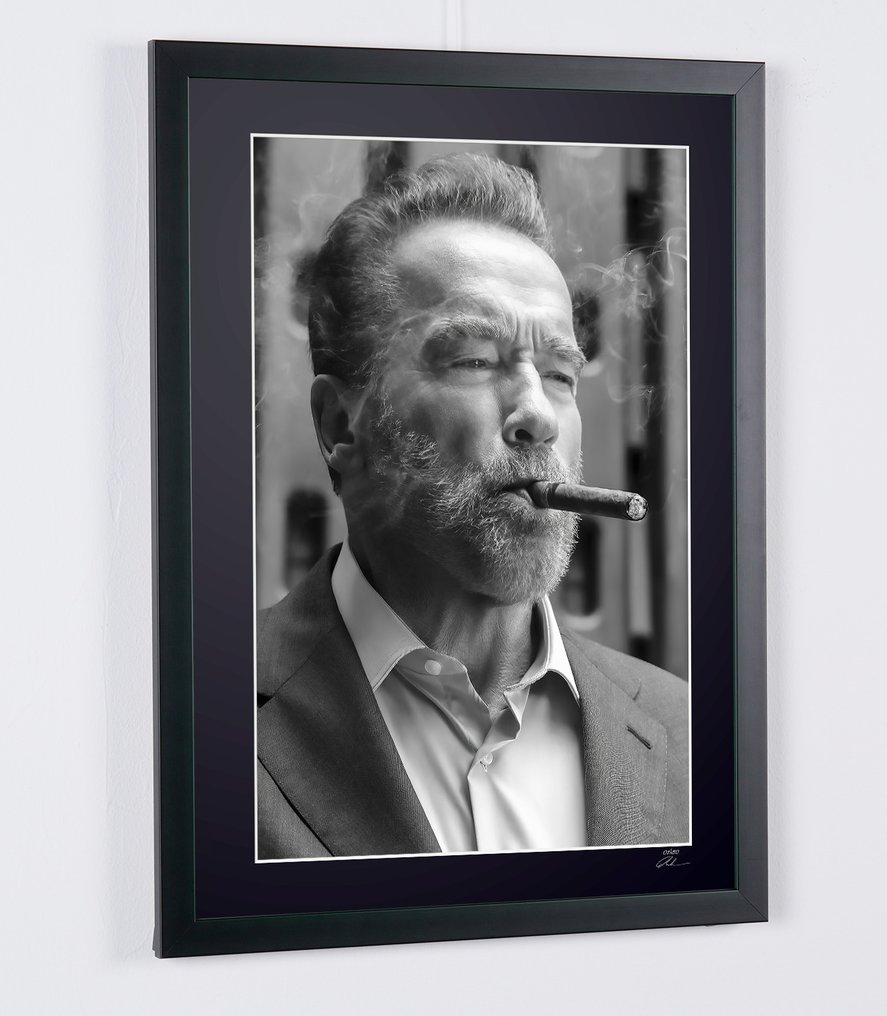 Arnold Schwarzenegger - Iconic - Fine Art Photography - Luxury Wooden Frame 70X50 cm - Limited Edition 01 of 30 - Serial 20101 - Original Certificate (COA), Hologram - 100% New. Shipping Reduction from 3 items #4.3