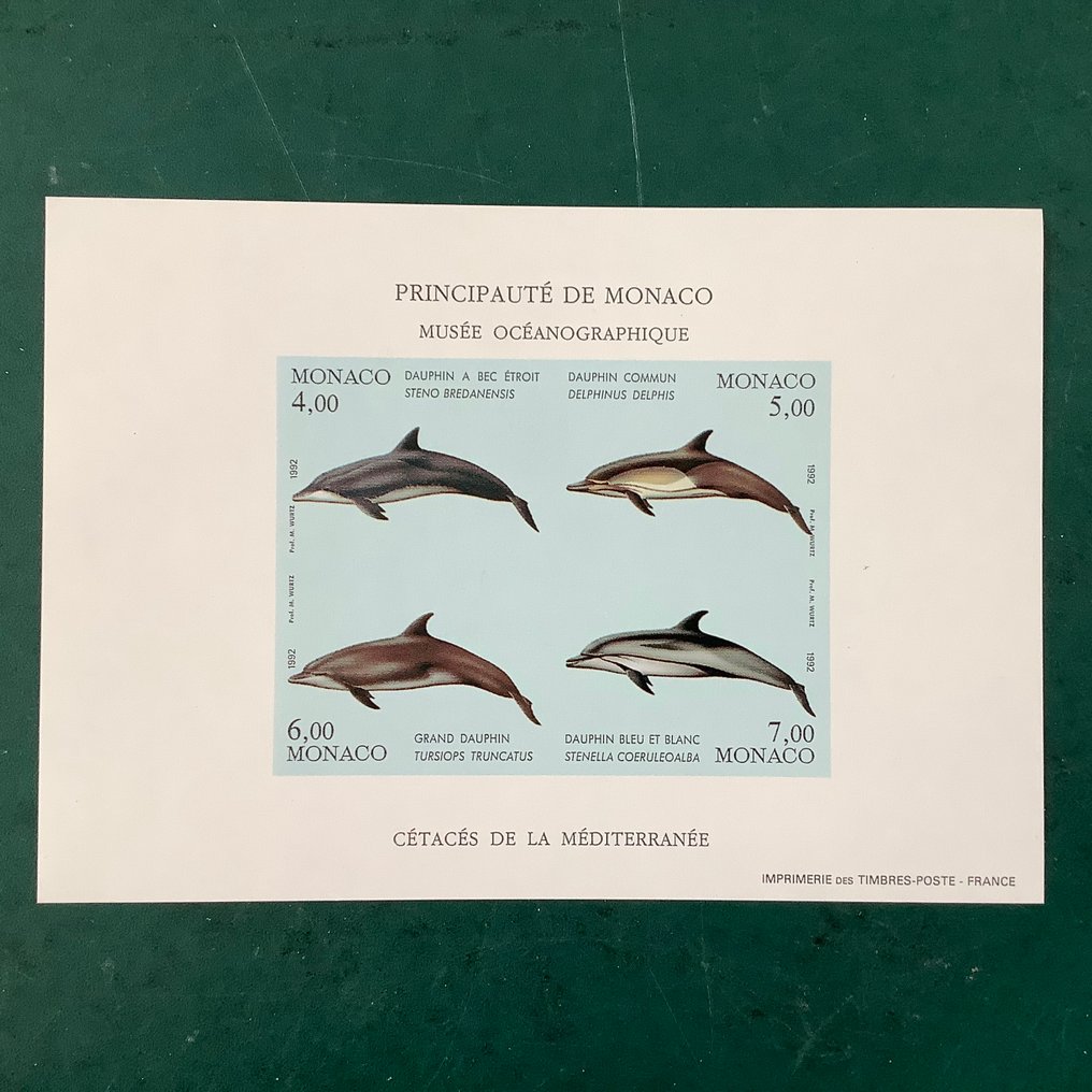 Monaco 1992 - Special bloc Whales not perforated - Yvert BS 56a #1.0