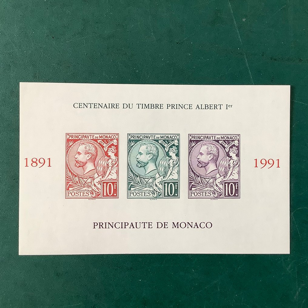 Monaco 1991 - Bloc special: 100 de ani Prince Albert I în bloc neperforat. - Yvert bloc 53a #1.0