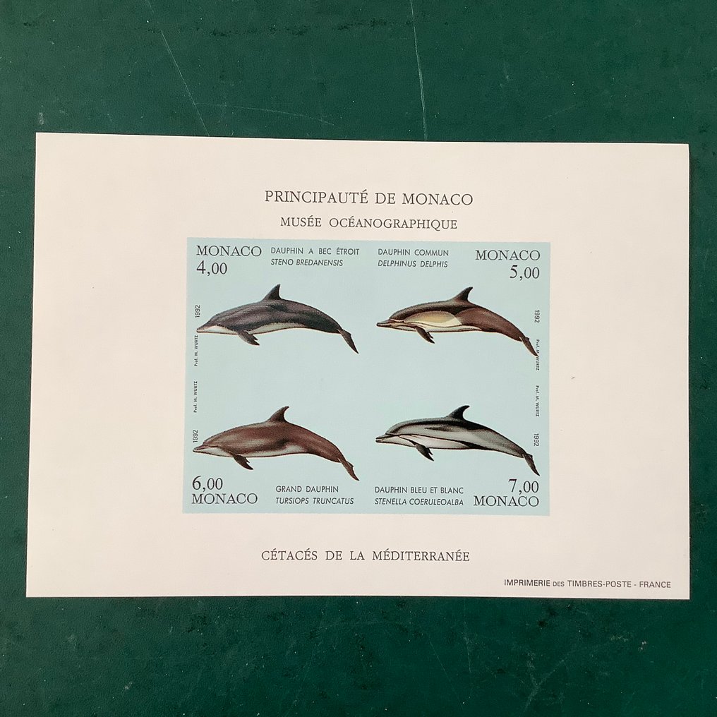 Monaco 1992 - Special bloc Whales not perforated - Yvert BS 56a #3.2