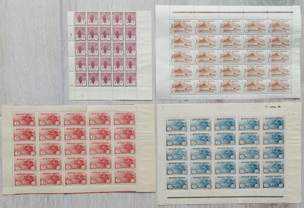 Frankrig 1922 - Tredje serie Forskudte i paneler á 25 - Yvert 229-32 #1.0