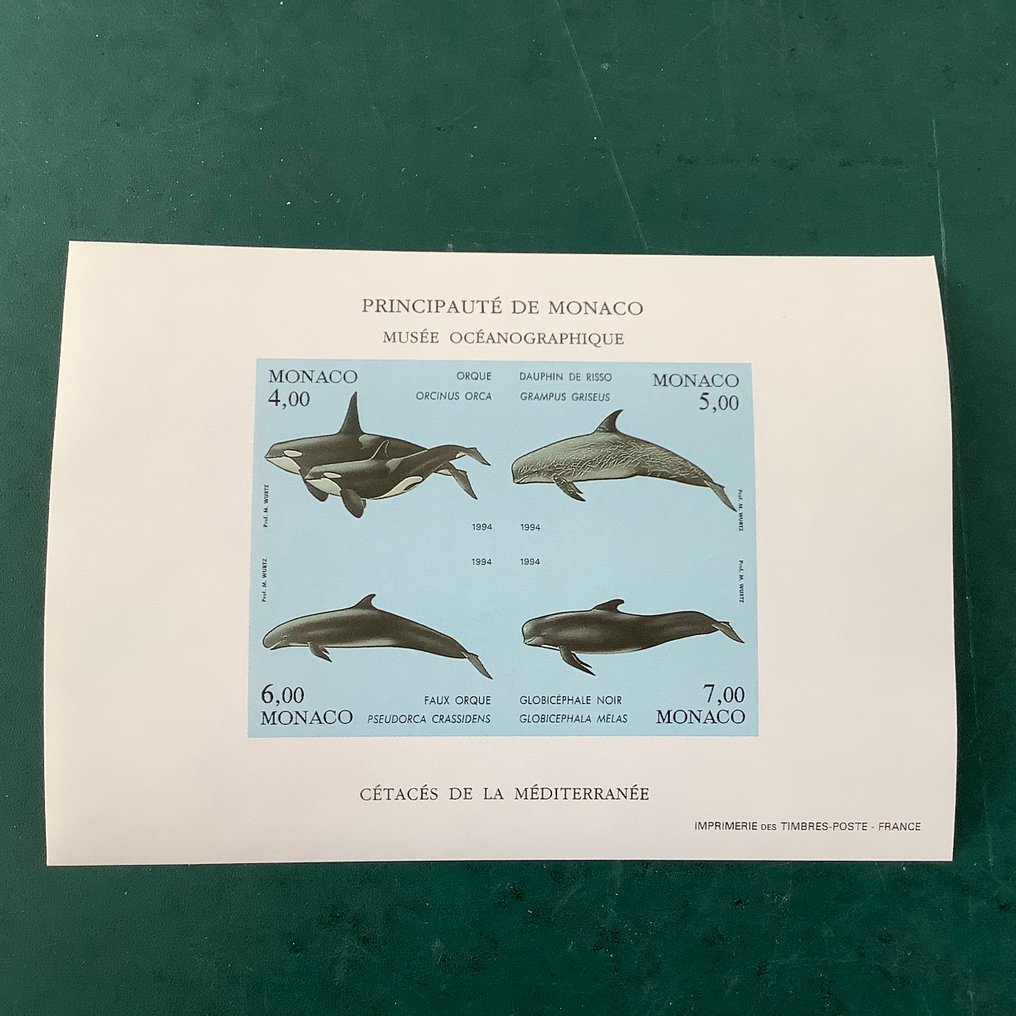 Monaco 1994 - Special bloc : Whales not perforated - Yvert BS 64a #4.3