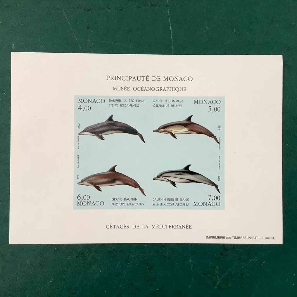Monaco 1992 - Special bloc Whales not perforated - Yvert BS 56a #1.0