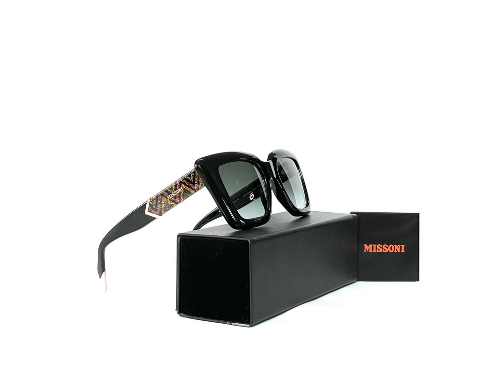 Missoni - MIS0214/S-807 Cat: *3, Gold & Black, Special Edition with Real Missoni Fabric, Smoke Gradient *New & - Sunglasses #1.0