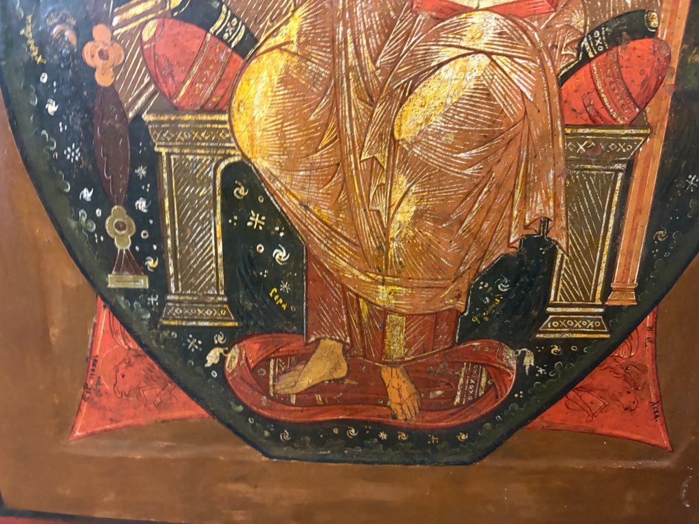 Εικόνα - Μνημειώδης Εικόνα του Χριστού, ο παντοδύναμος Θρονιασμένος. - Ξύλο #4.3