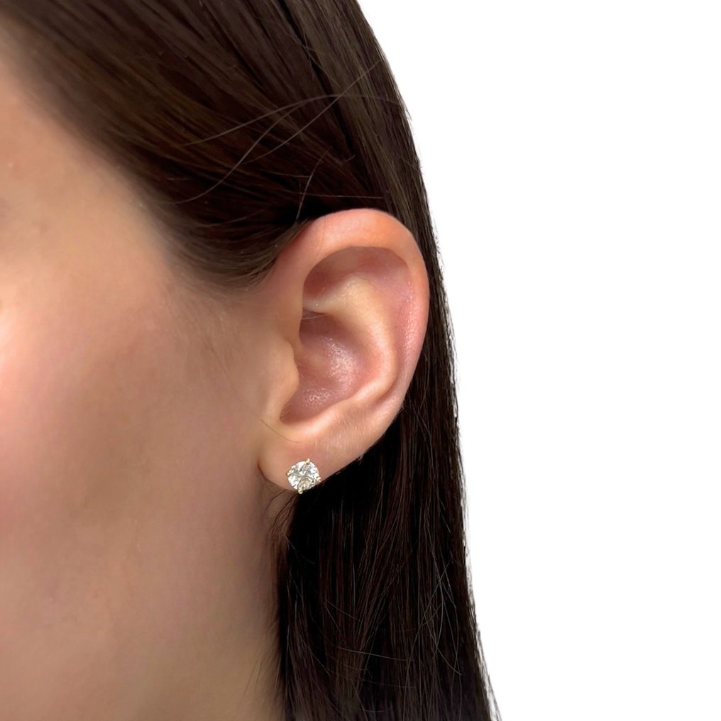 耳环 - 18K包金 黄金 -  2.05ct. tw. 钻石 (天然) #2.1