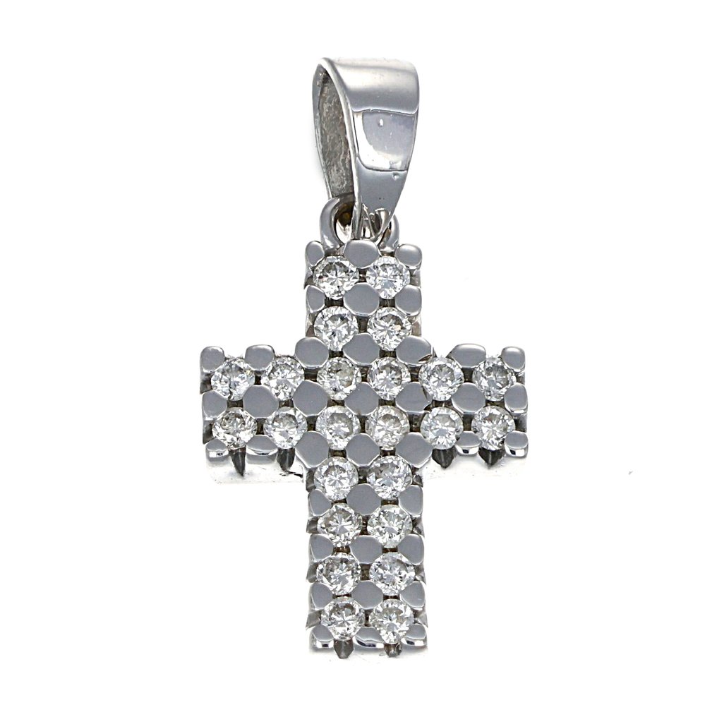 Függő - 18 kt. Fehér arany - 0.60ct. tw. Gyémánt (Természetes) #1.0