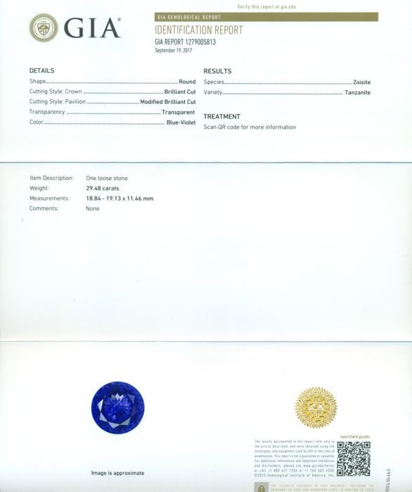 Δαχτυλίδι - 14 καράτια Λευκός χρυσός -  32.33ct. tw. Τανζανίτης - Διαμάντι - Δαχτυλίδι με τανζανίτη και διαμάντι #1.0