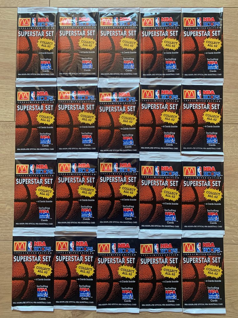 1992 NBA Hoops Michael Jordan, Larry Bird, Magic Johnson, Au - 20 Booster pack - 狀況優良(EX) #1.0