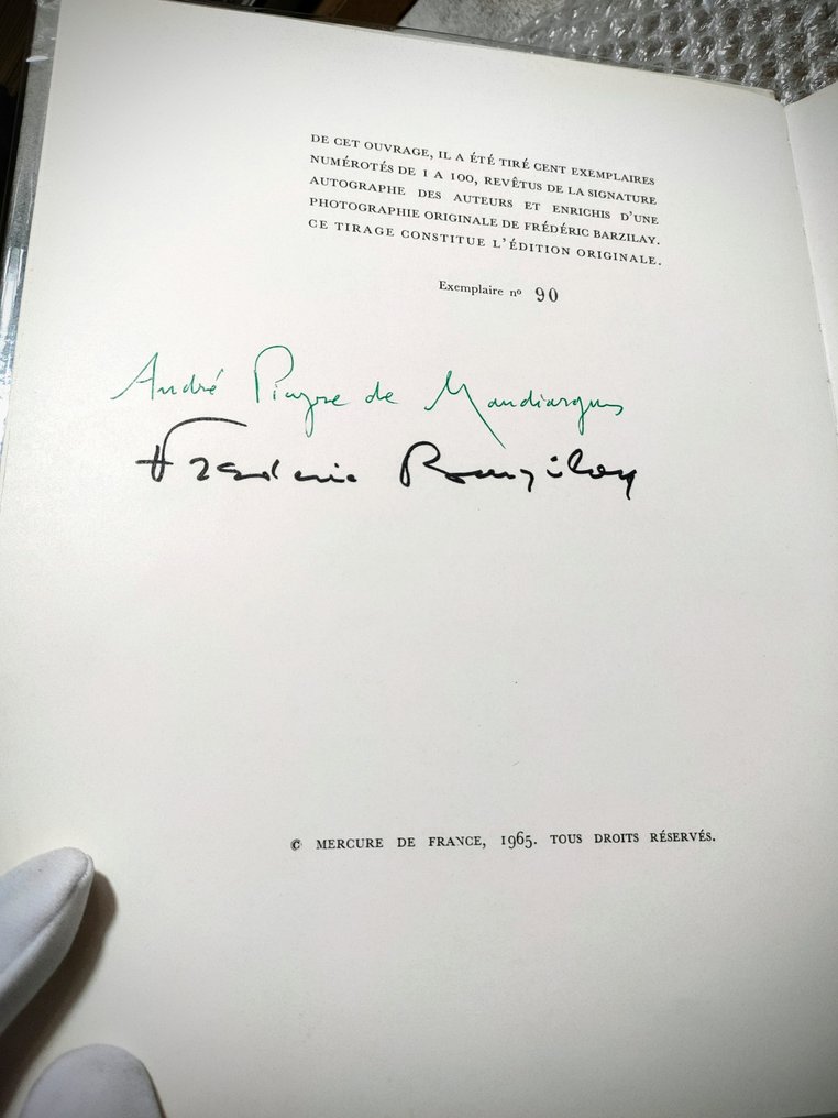 Signed; Barzilay Frédéric, De Mandiargues André-Pieyre - Les Corps Illuminés ex n° 90 /100 [Artist's Limited Edition double Signed] - 1965 #1.0