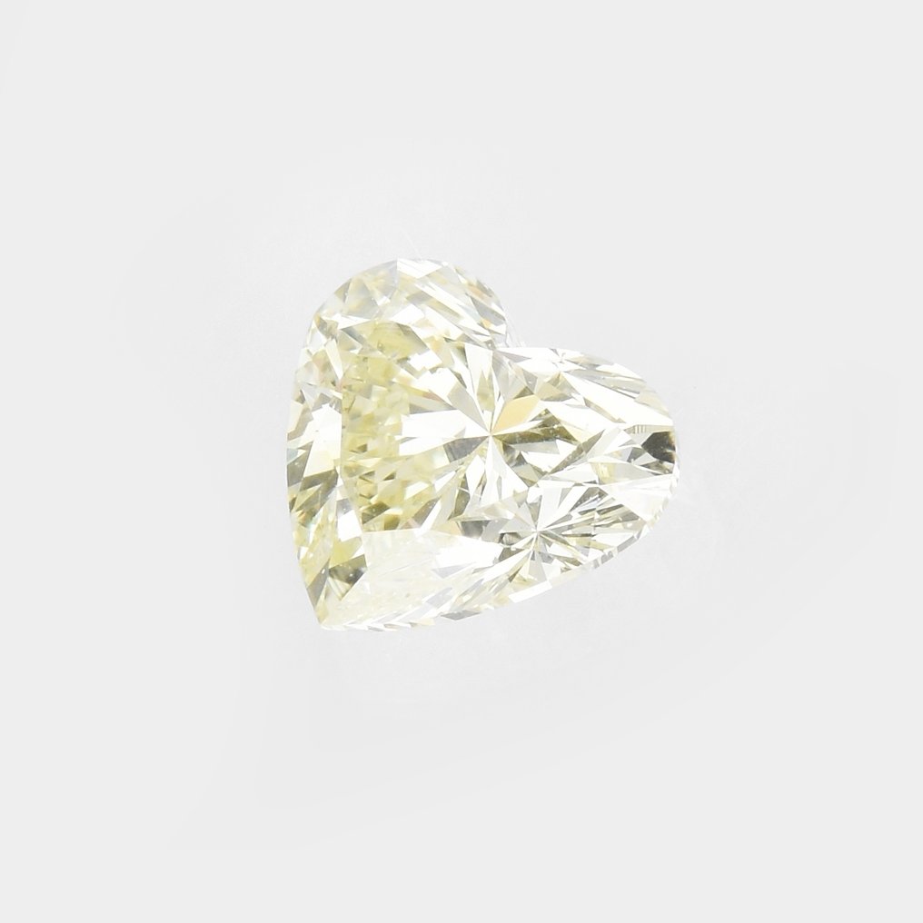 1 pcs Diamant (Colorat natural) - 0.52 ct - Inimă - Very light Galben - VVS2 - IGI (Institutul gemologic internațional) #1.0
