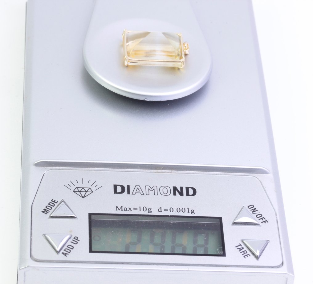 Zonder minimumprijs - Halsketting - 14 karaat Geel goud Citrien #1.0