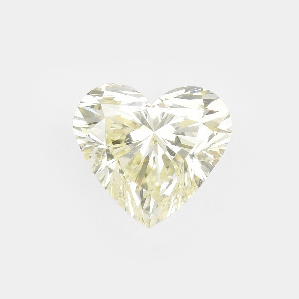 1 pcs Diamant (Colorat natural) - 0.52 ct - Inimă - Very light Galben - VVS2 - IGI (Institutul gemologic internațional) #1.0