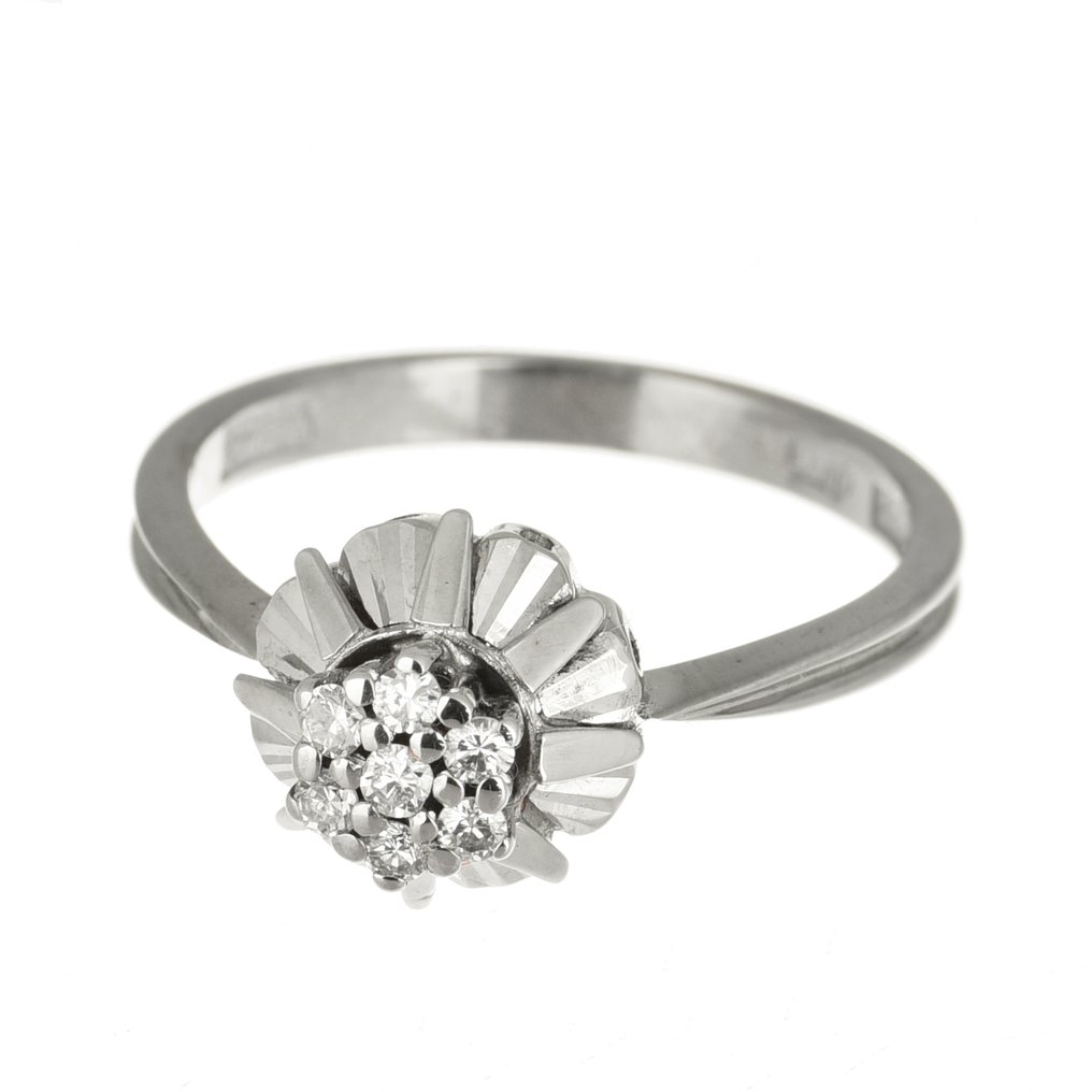 Δαχτυλίδι - 18 καράτια Λευκός χρυσός Διαμάντι (Φυσικό)  #4.3