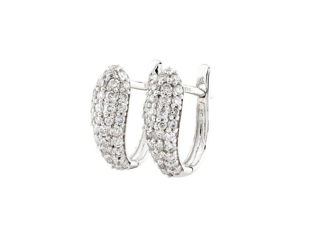 Σκουλαρίκια - 14 καράτια Λευκός χρυσός -  0.40ct. tw. Διαμάντι (Φυσικό)  #1.0