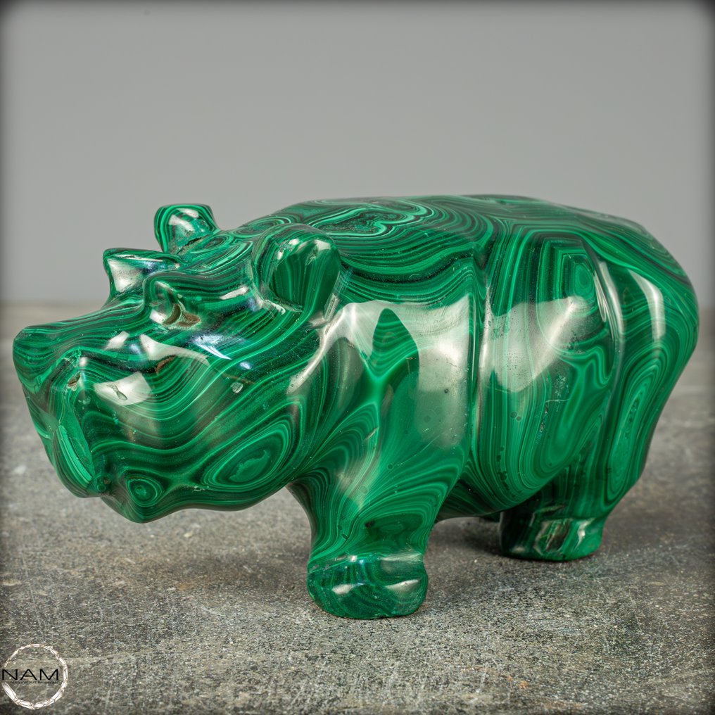 Πολύ διακοσμητικός φυσικός μαλαχίτης Hippo- 1143.52 g #4.3