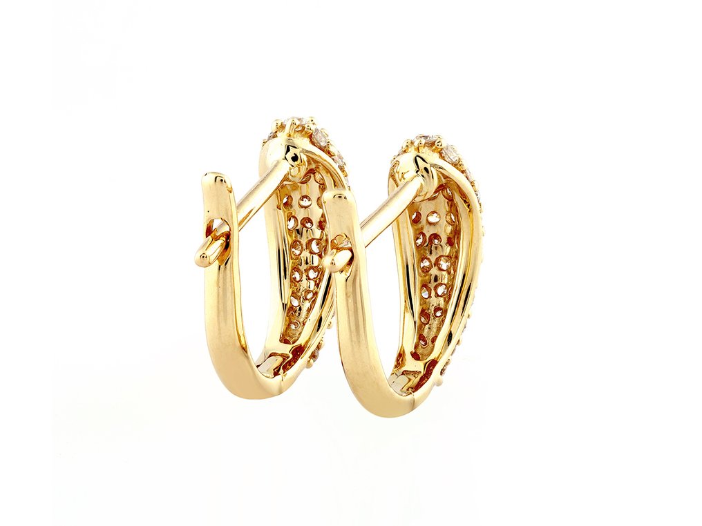 Drop fülbevaló - 14 kt. Sárga arany -  0.40ct. tw. Gyémánt (Természetes)  #2.1