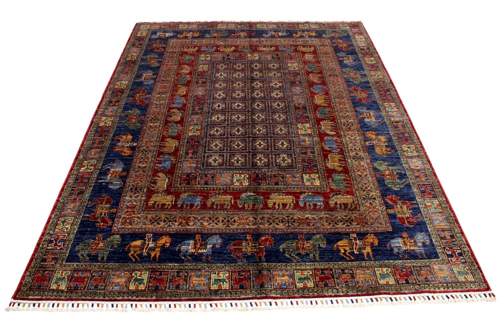 Καλλιτεχνικό έργο χειροποίητο με χειροποίητο κόμπο υψηλής ποιότητας «Pazyryk» - Χαλί - 177 cm - 248 cm #1.0