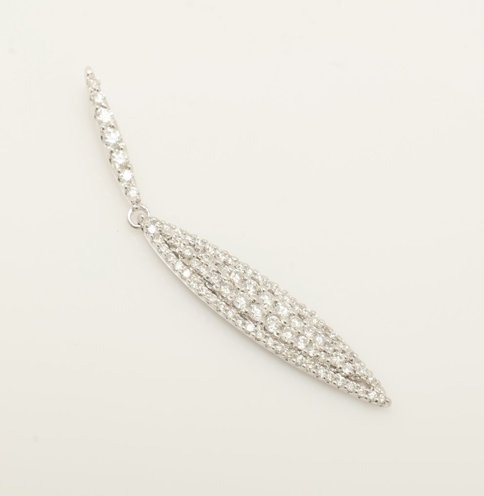 Pandantiv - 14 ct. Aur alb - 0.99ct. tw. Diamant (Natural) - Pandantiv în formă de marchiză #3.2