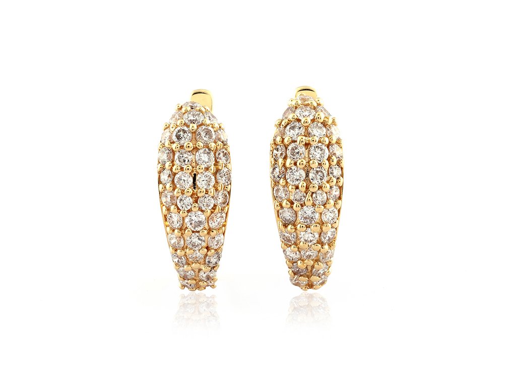 Drop fülbevaló - 14 kt. Sárga arany -  0.40ct. tw. Gyémánt (Természetes)  #1.0