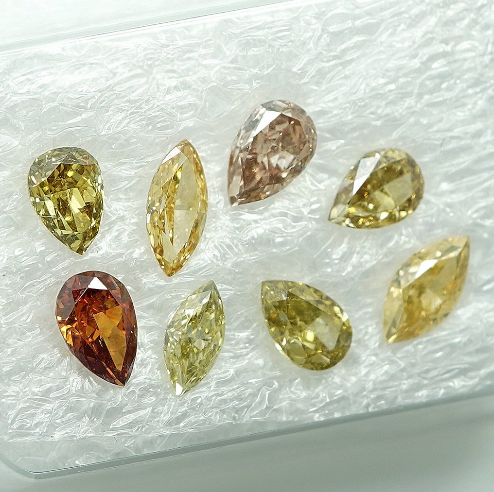 8 pcs 钻石 (天然) - 1.29 ct - VS1 轻微内含一级, SI1 微内含一级 - 安特卫普宝石报告(GRA) #2.1