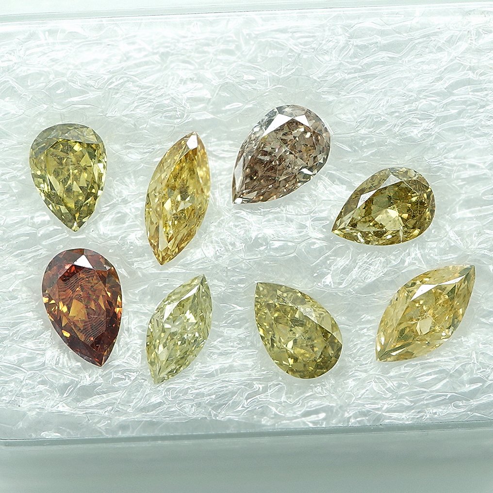 8 pcs 钻石 (天然) - 1.29 ct - VS1 轻微内含一级, SI1 微内含一级 - 安特卫普宝石报告(GRA) #1.0