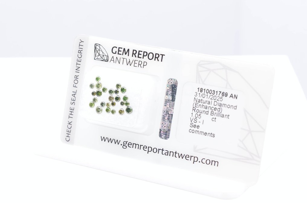 25 pcs Diamant (Farbbehandelt) - 1.05 ct - Rund - VS1, I1 - Gem Report Antwerp (GRA) #3.2