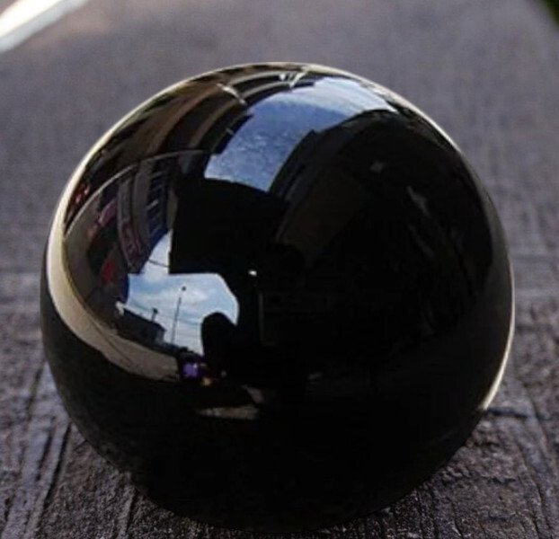 Black Obsidian Sphere – Depth and Protection - Height: 75 mm - Width: 75 mm- 650 g #1.0