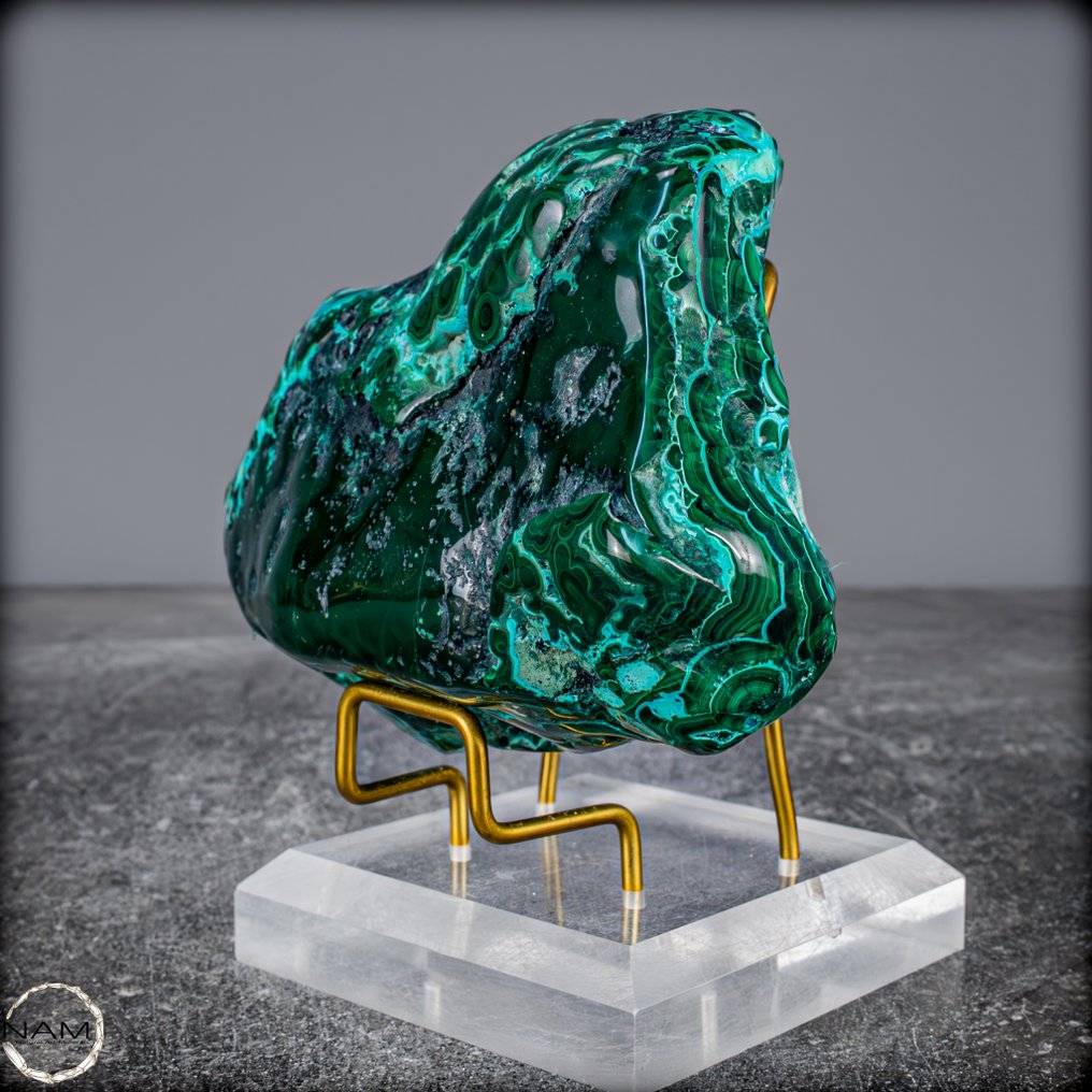 Φυσικός γυαλισμένος μαλαχίτης Λιπαρός- 841.52 g #4.3