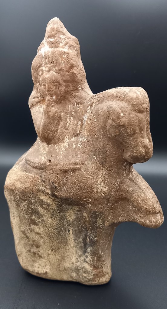 Oldtidens Egypt, gresk-romersk periode Terrakotta Harpokrates på hest - 155 mm #4.3