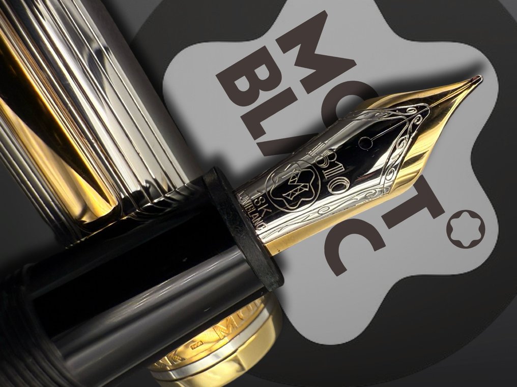 Montblanc - 146 - SOLITAIRE - SILVER - M NIB 18 KT - Penna stilografica #2.1