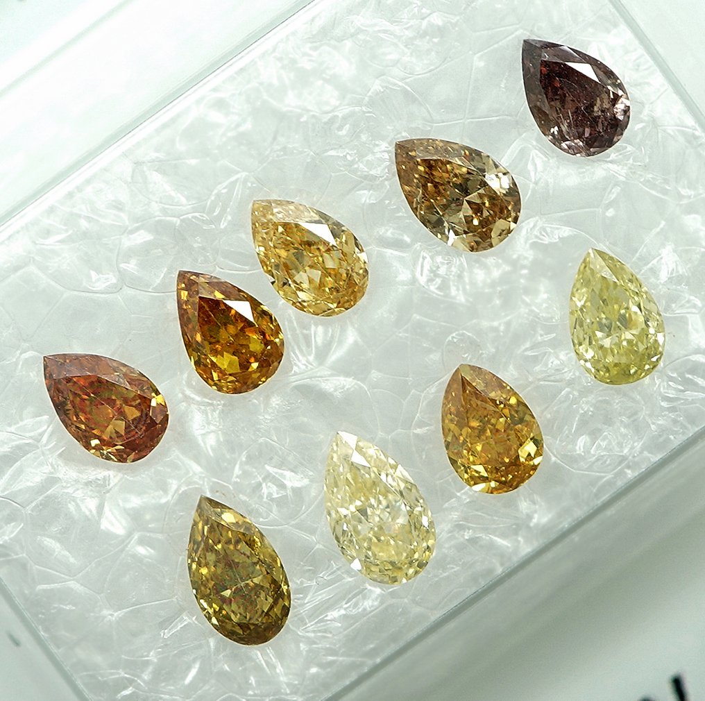 9 pcs Διαμάντι  (Φυσικό)  - 1.11 ct - VS1, I1 - Gem Report Antwerp (GRA) #3.2