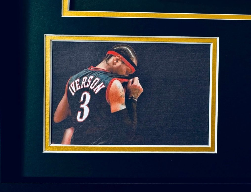 Philadelphia 76ers - NBA - Allen Iverson - Signed 76ers Custom Jersey / Luxury Frame / Beckett #3.2