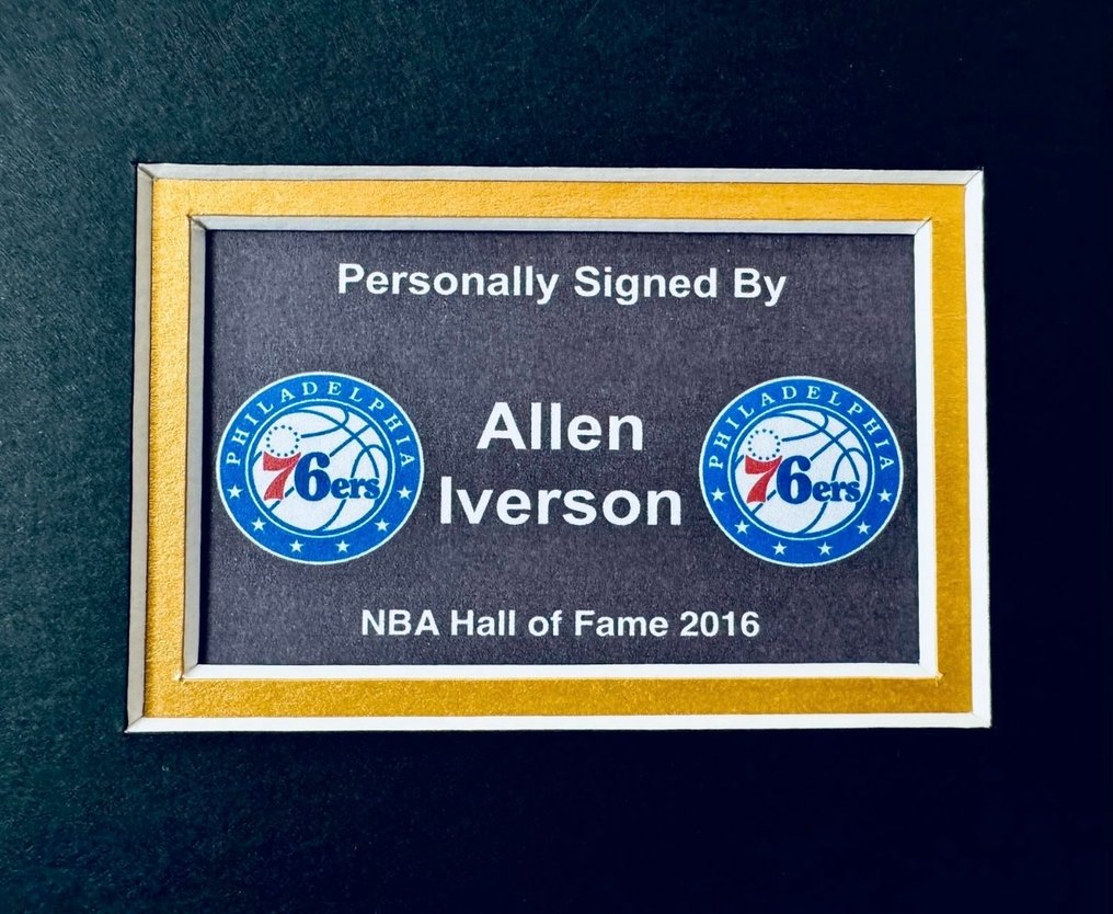 Philadelphia 76ers - NBA - Allen Iverson - Signed 76ers Custom Jersey / Luxury Frame / Beckett #4.3