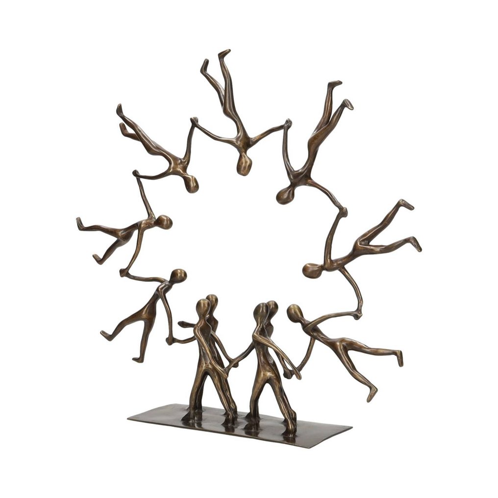 Statyett, People in a cirkle - 40 cm - Brons #1.0