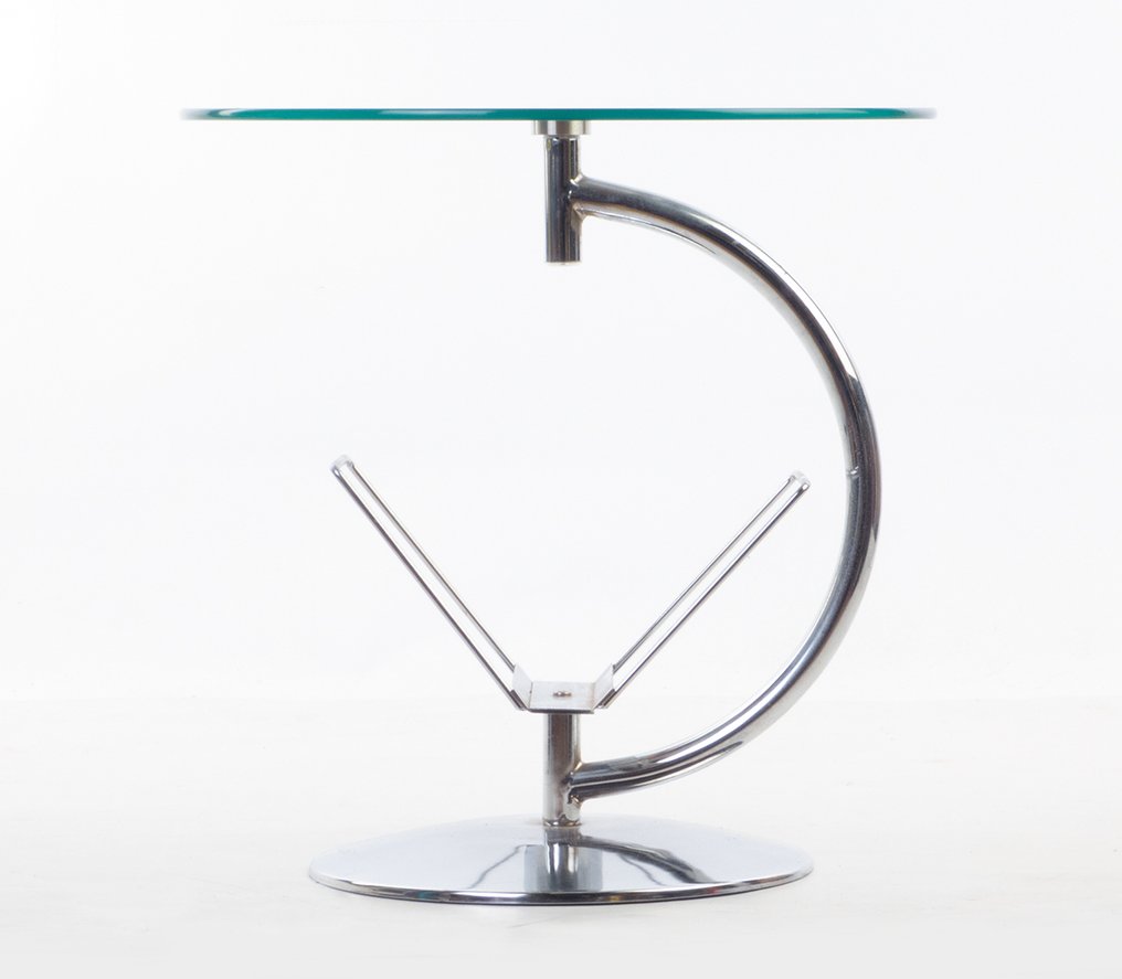Βοηθητικό τραπεζάκι - Γυαλί / χρωματισμένος ανοξείδωτος χάλυβας. #2.1