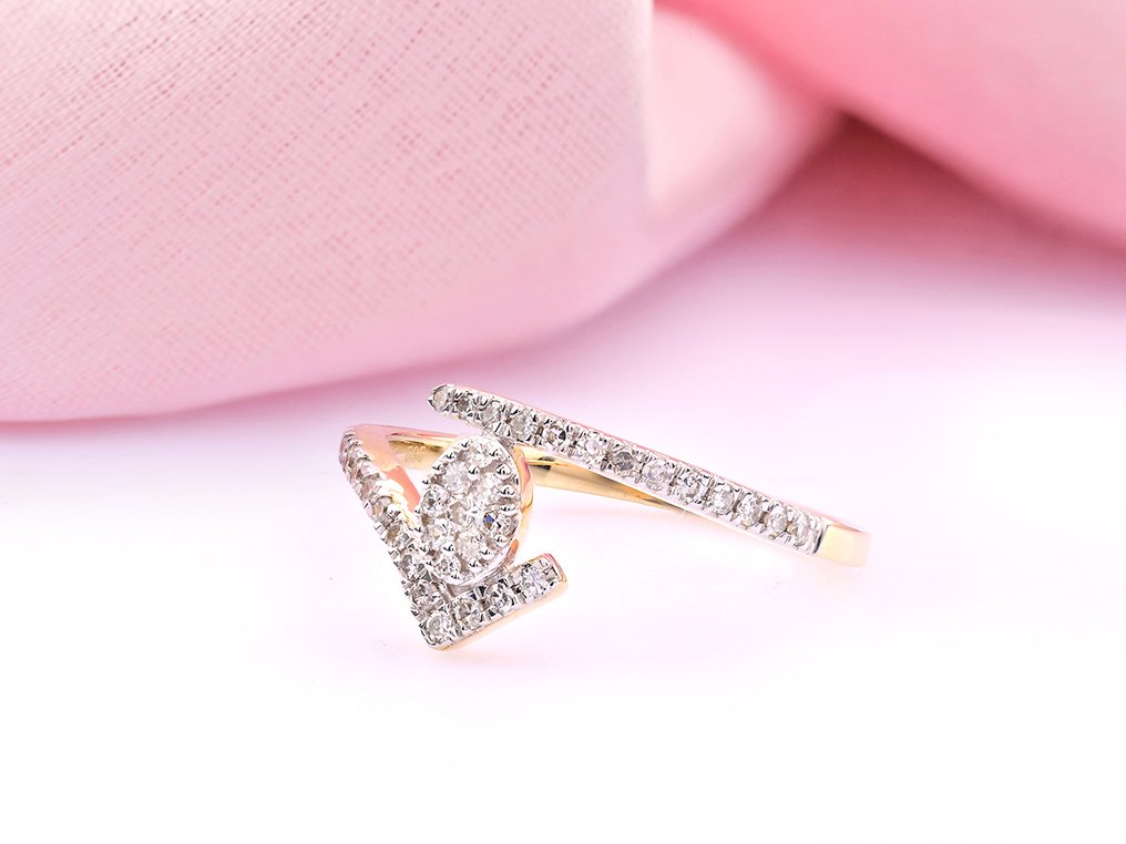 Gyűrű - 14 kt. Sárga arany - 0.25ct. tw. Gyémánt (Természetes) #2.1