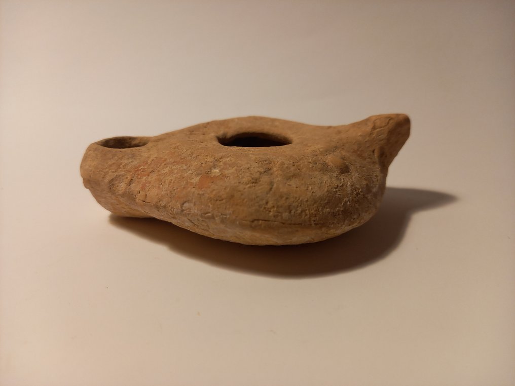 Altrömisch, Kaiserreich Terracotta Spätantike öllampe - 95 mm #2.1