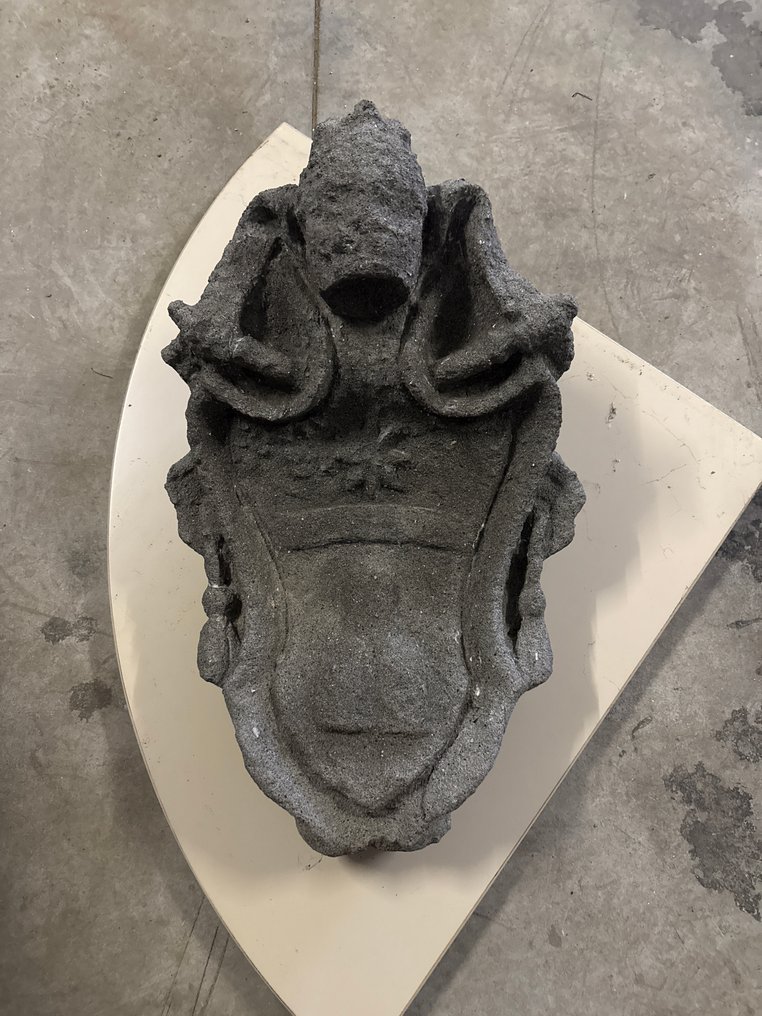 Sculpture d'extérieur, Stemma araldico Papa Clemente XI - 70 cm - Grès #1.0