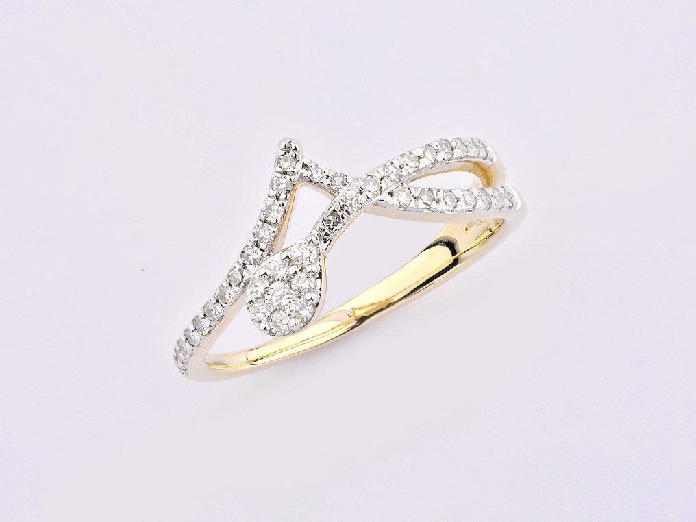 Gyűrű - 14 kt. Sárga arany - 0.26ct. tw. Gyémánt (Természetes) #2.1